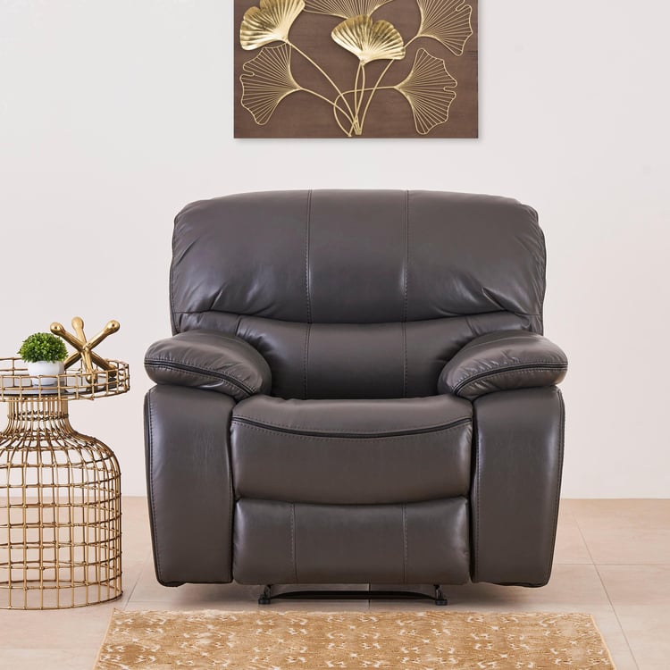 Drake Faux Leather 1-Seater Recliner - Brown