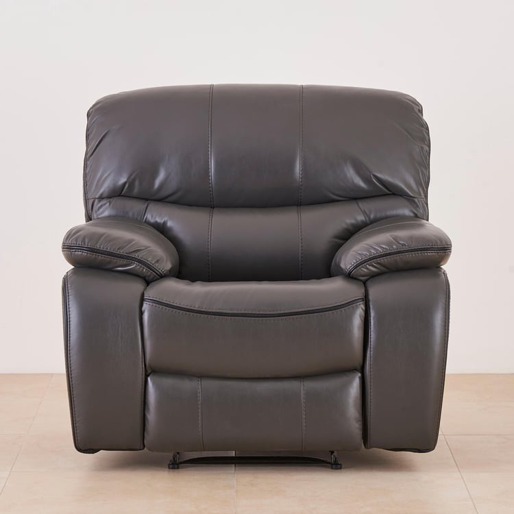 Drake Faux Leather 1-Seater Recliner - Brown