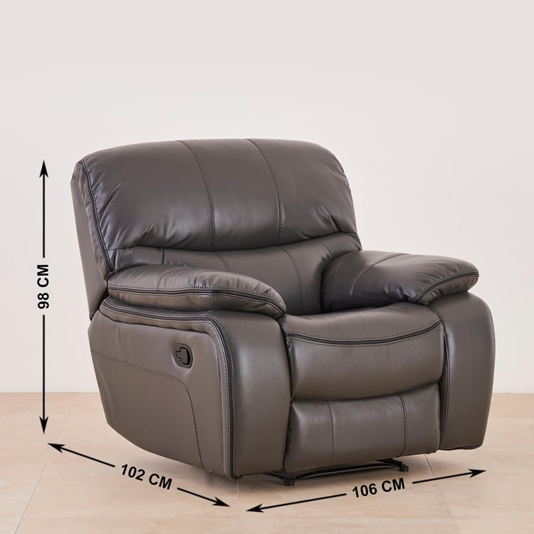 Drake Faux Leather 1-Seater Recliner - Brown