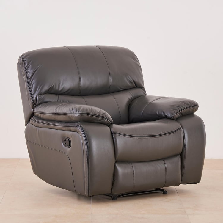 Drake Faux Leather 1-Seater Recliner - Brown