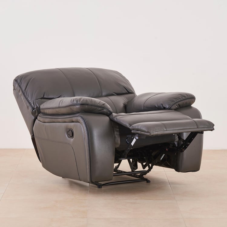 Drake Faux Leather 1-Seater Recliner - Brown