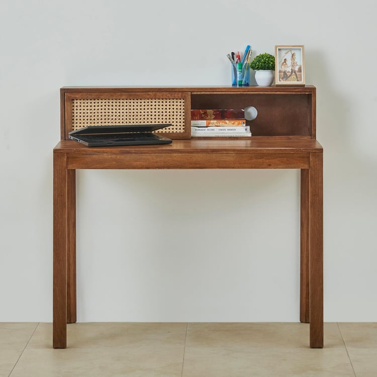 Cane Connection Mango Wood Study Desk - Brown