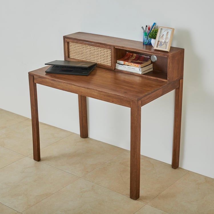 Cane Connection Mango Wood Study Desk - Brown