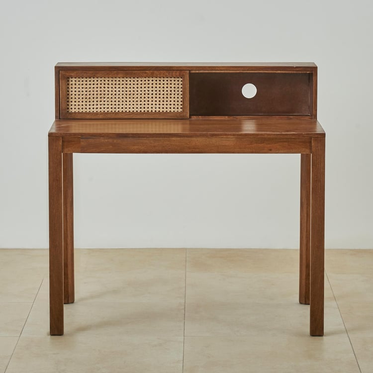 Cane Connection Mango Wood Study Desk - Brown