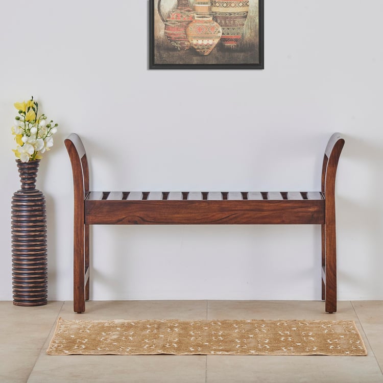 Flora Acacia Wood Bench - Brown