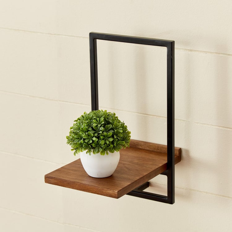 Ajax Mango Wood Wall Shelf - Brown