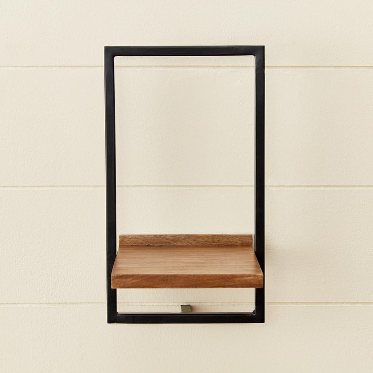 Ajax Mango Wood Wall Shelf - Brown