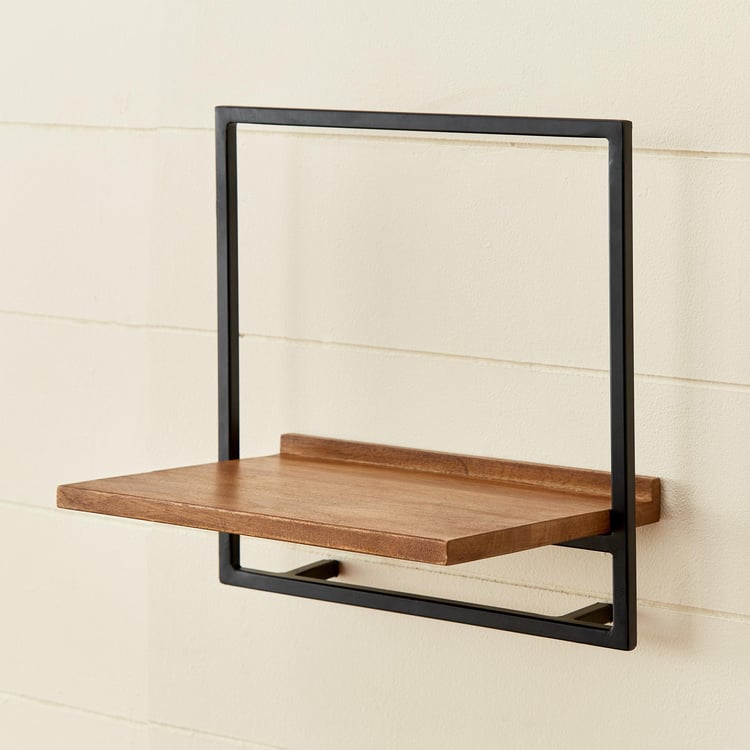 Ajax Mango Wood Wall Shelf - Brown