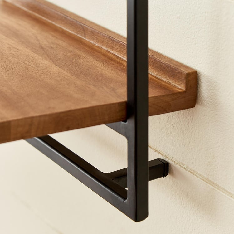 Ajax Mango Wood Wall Shelf - Brown