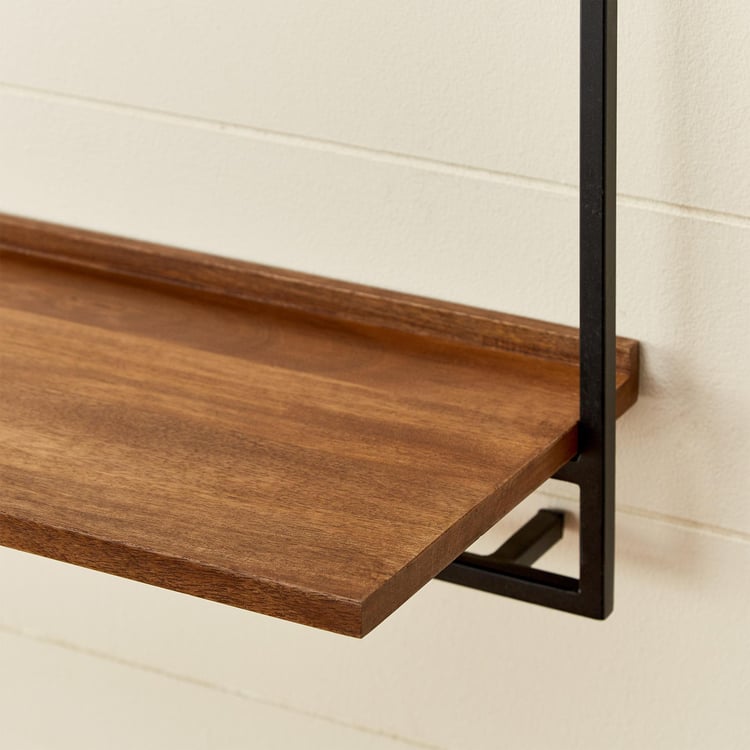 Ajax Mango Wood Wall Shelf - Brown