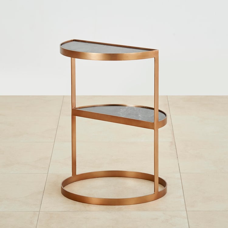 Amos Marble Top End Table - Gold