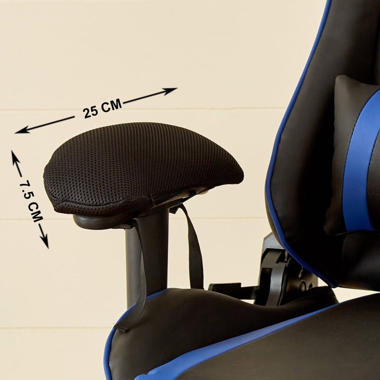 Champion Black Textured Memory Foam Armrest - 25x7.5cm - Set of 2