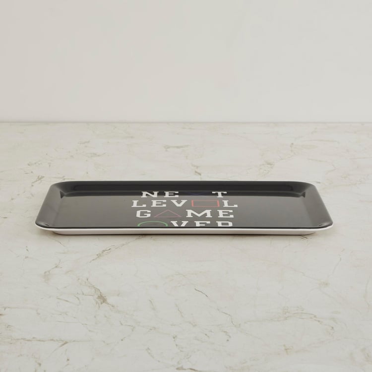 Champion Black Printed Melamine Comfort Tray - 35x24cm