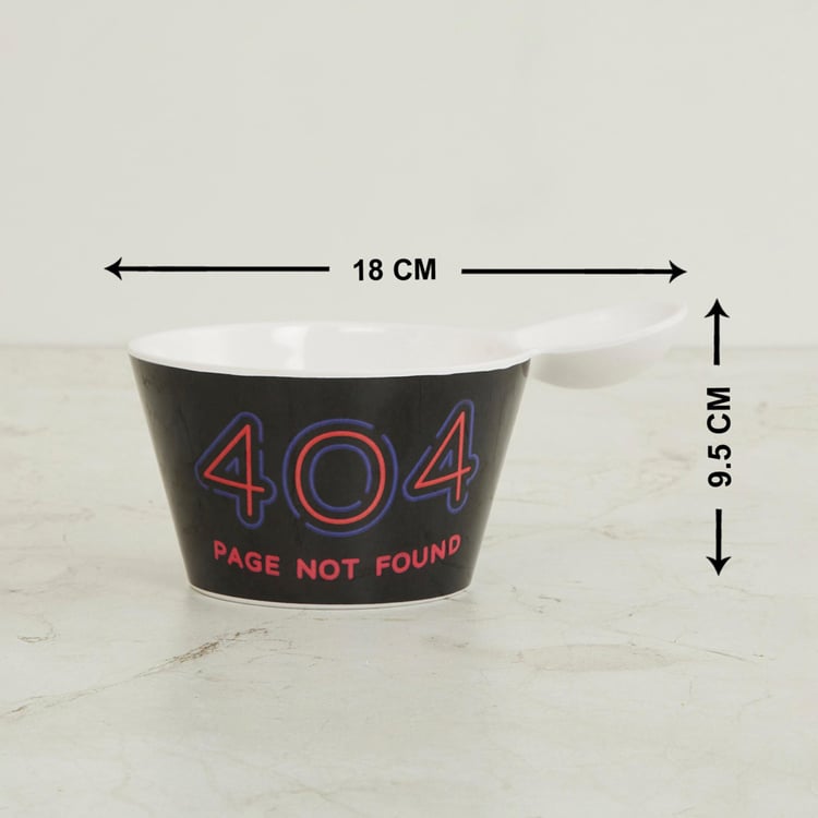 Champion Black Printed Melamine Snack Bowl - 600 ml