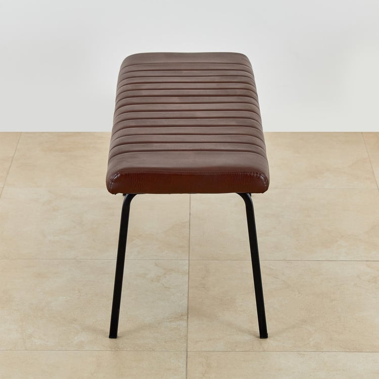 Ajax Faux Leather Dining Bench - Brown