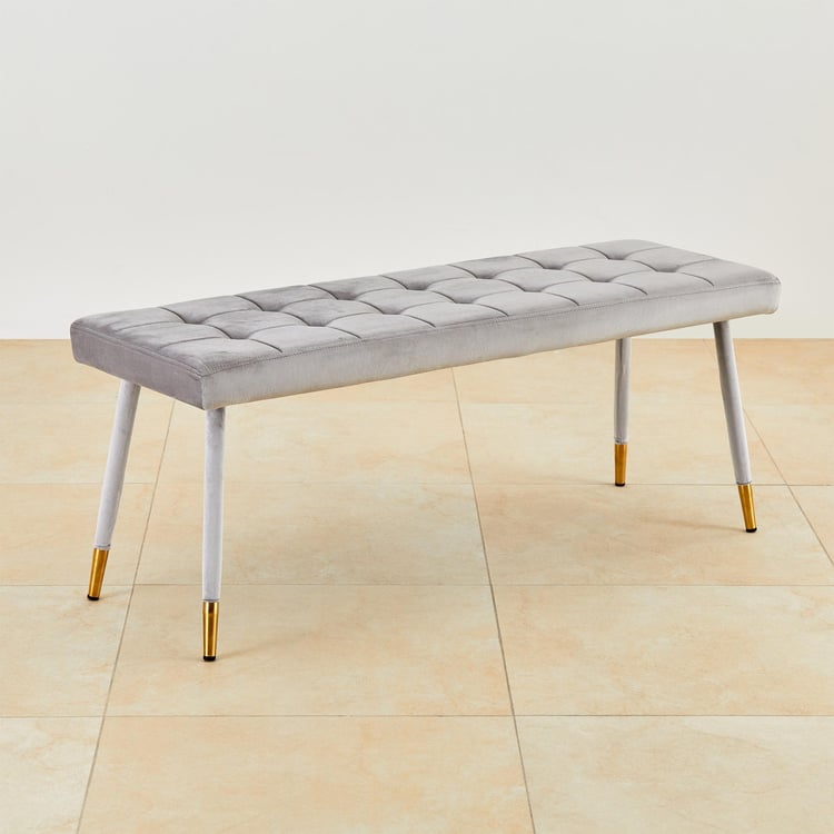 Bianca Velvet Dining Bench - Grey