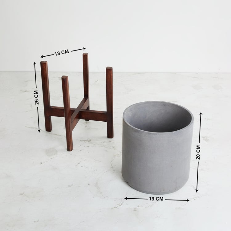 Marshmallow Cement Planter with Stand