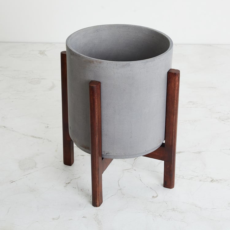 Marshmallow Cement Planter with Stand