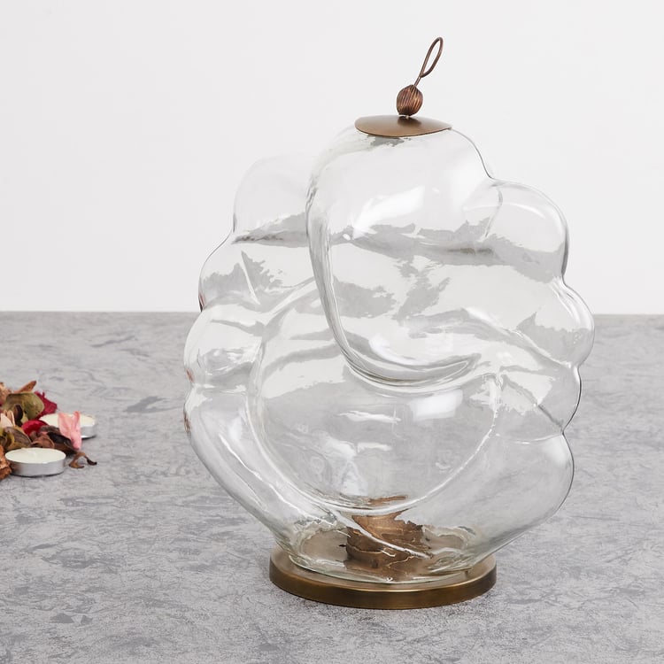 Fiesta Transparent Solid Glass Ganesha Candle Holder
