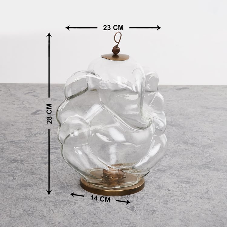 Fiesta Transparent Solid Glass Ganesha Candle Holder