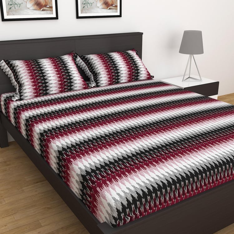 Dallas Cotton 250TC 3Pcs Printed Queen Bedsheet Set