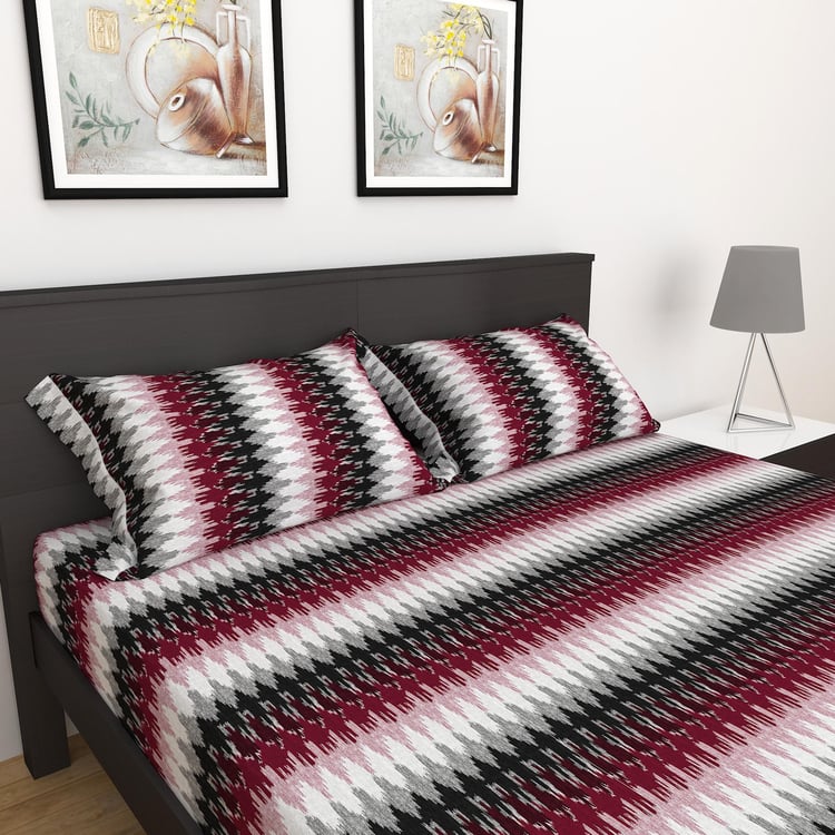 Dallas Cotton 250TC 3Pcs Printed Queen Bedsheet Set