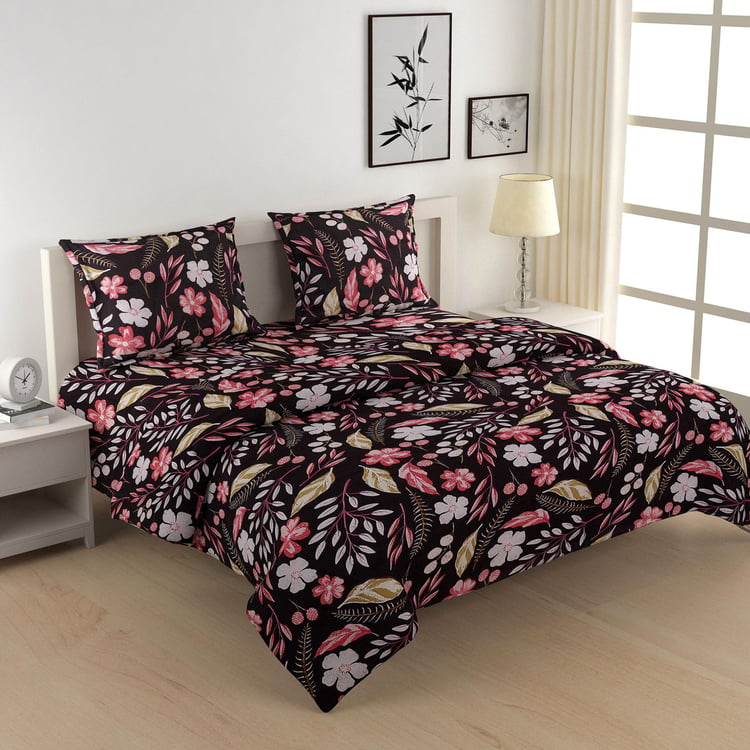 SWAYAM Multicolour Printed Cotton Bedding Set - 4Pcs