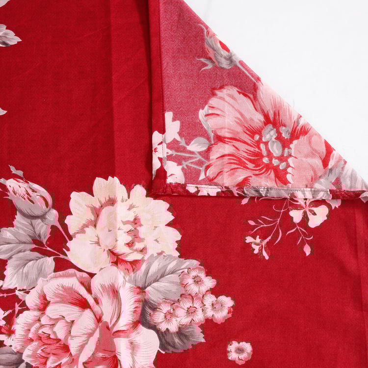 SWAYAM Grand Opal Red Printed Cotton Bed-In-A-Bag Set - 4Pcs