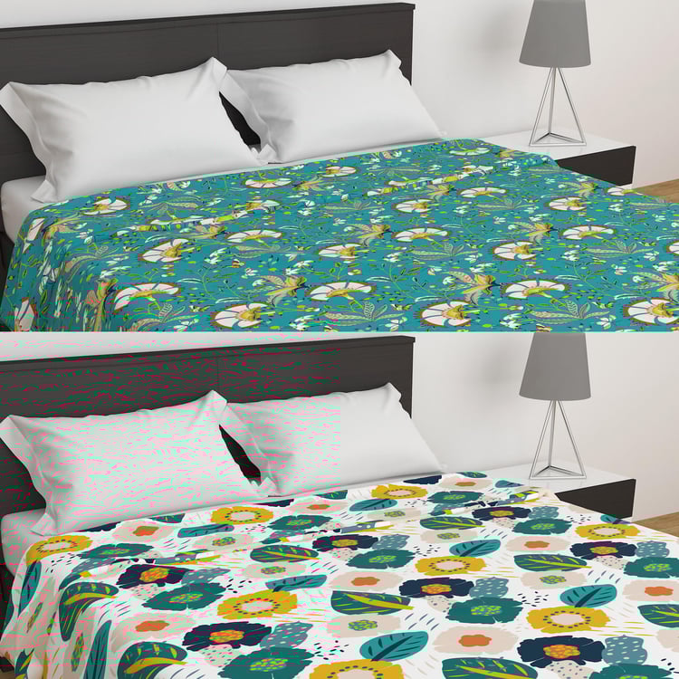 Corsica Set of 2 Microfibre Printed Single Dohars