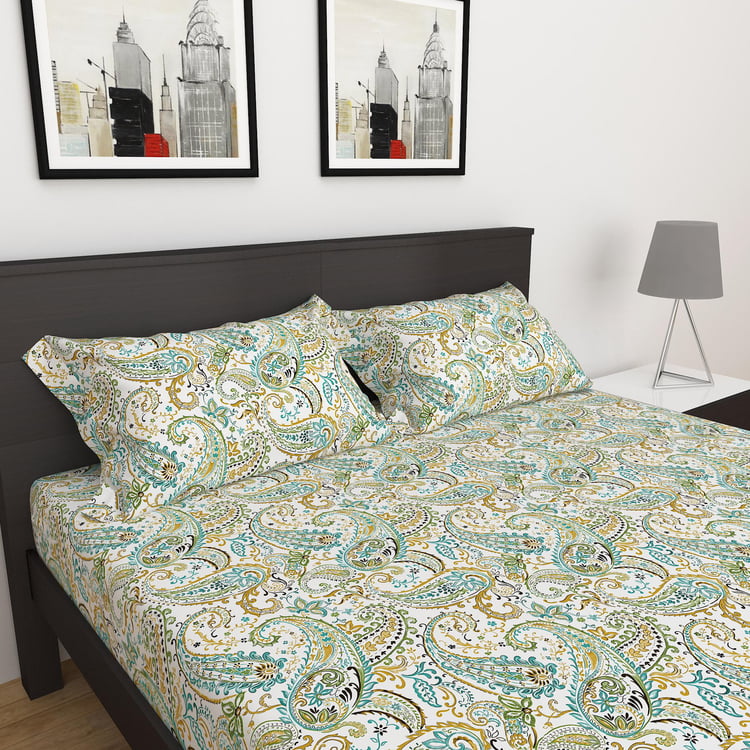 Corsica Elegant Microfibre Printed 3Pcs Queen Bedsheet Set