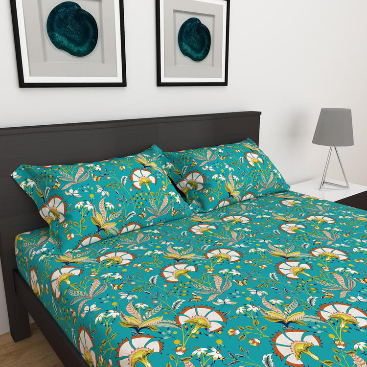 Corsica Elegant Microfibre Printed 3Pcs Queen Bedsheet Set