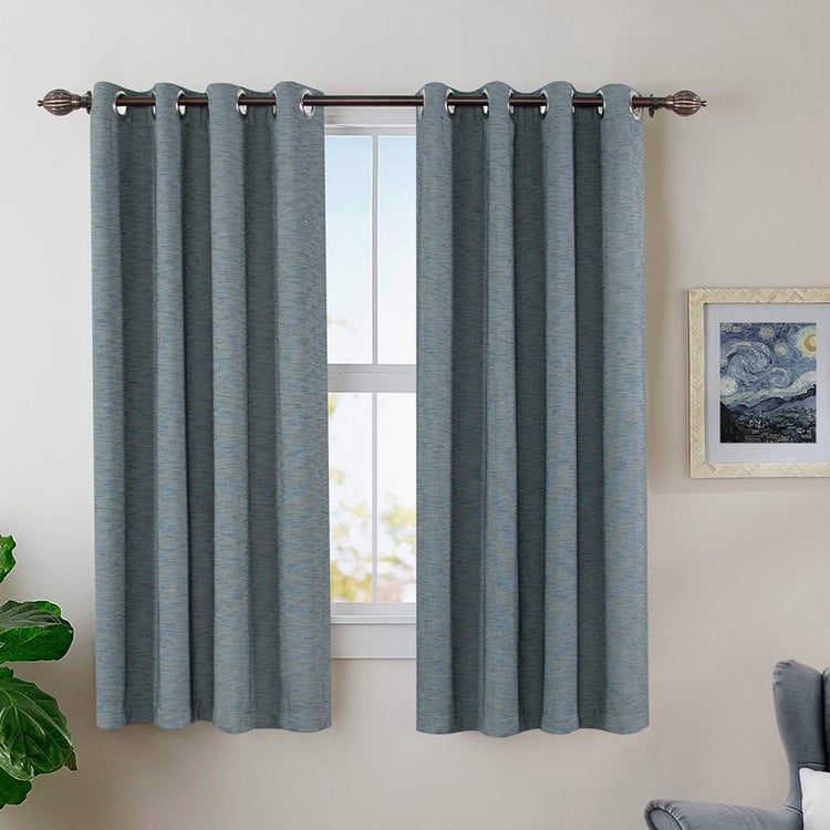 DECO WINDOW Grey Solid Blackout Window Curtain - 122x152cm - Set of 2