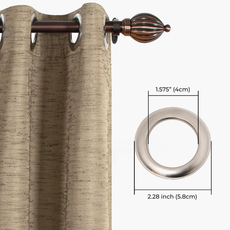 DECO WINDOW Beige Textured Blackout Door Curtain - Set of 2 -  274x132cm