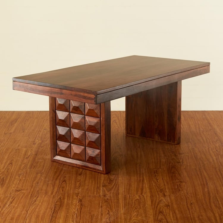 Aarya Brown Sheesham Wood 6 Seater Dining Set With 6 Chairs