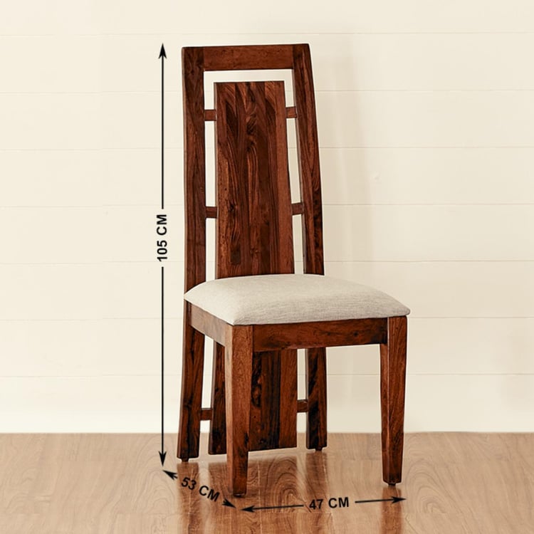 Aarya Brown Sheesham Wood 6 Seater Dining Set With 6 Chairs
