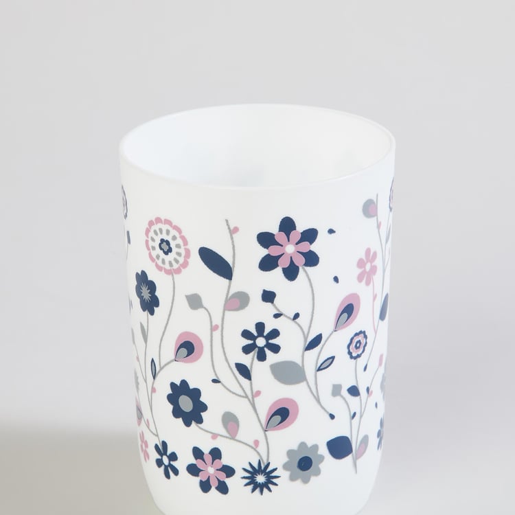 Everyday Essential Multicolour Floral Printed Polypropelyne Bathroom Accessory Set - 5Pcs