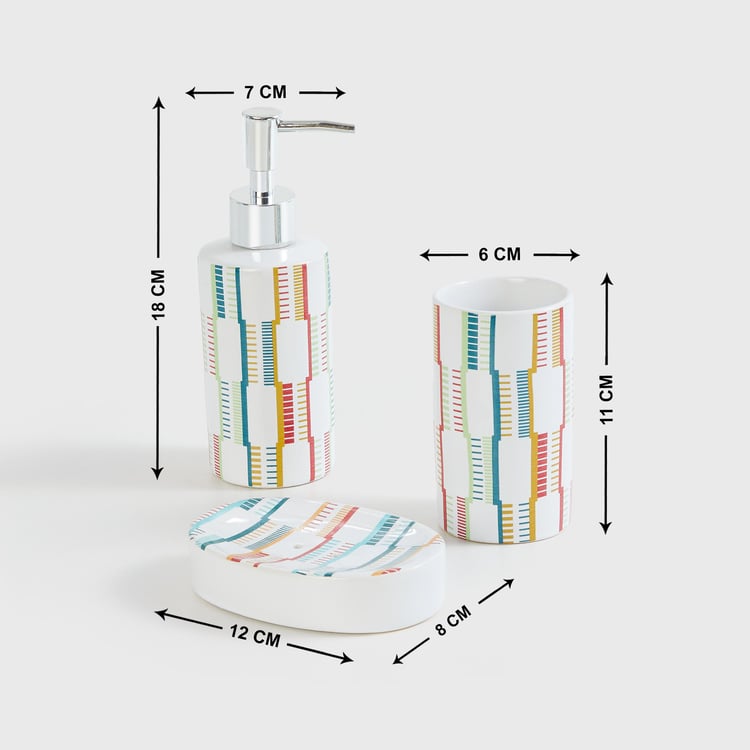 Corsica Mekong Printed Ceramic Bathroom Set - 3Pcs