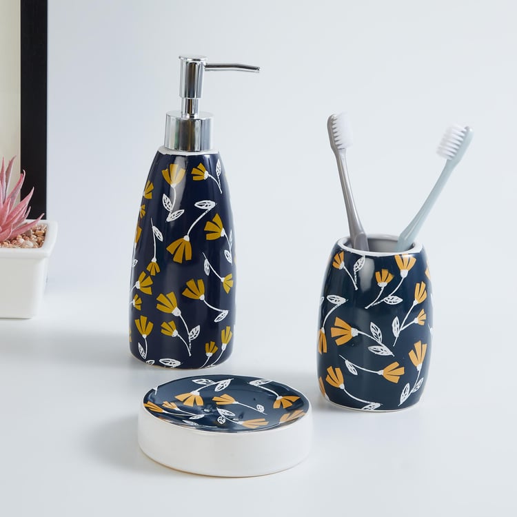 Corsica Mekong Printed Ceramic Bathroom Set - 3Pcs