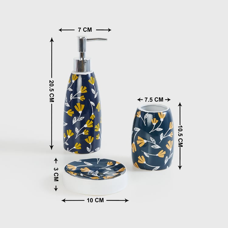 Corsica Mekong Printed Ceramic Bathroom Set - 3Pcs