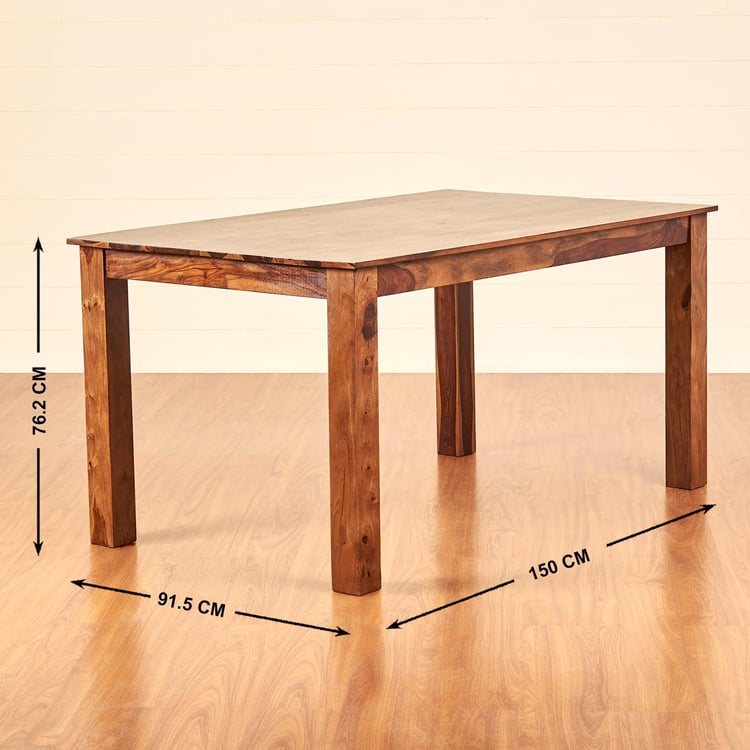 Adana Sheesham Wood 6-Seater Dining Set with Chairs - Brown