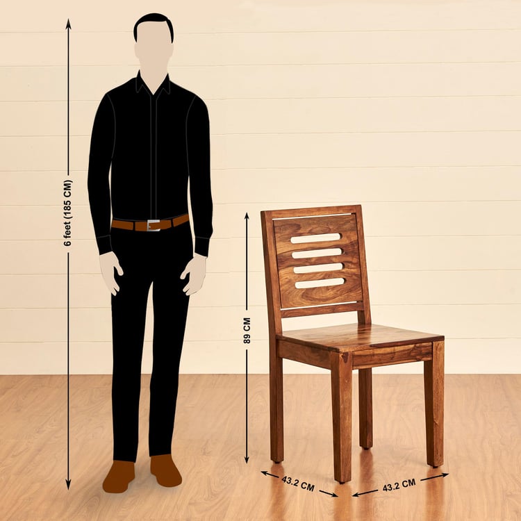 Adana Sheesham Wood 6-Seater Dining Set with Chairs - Brown