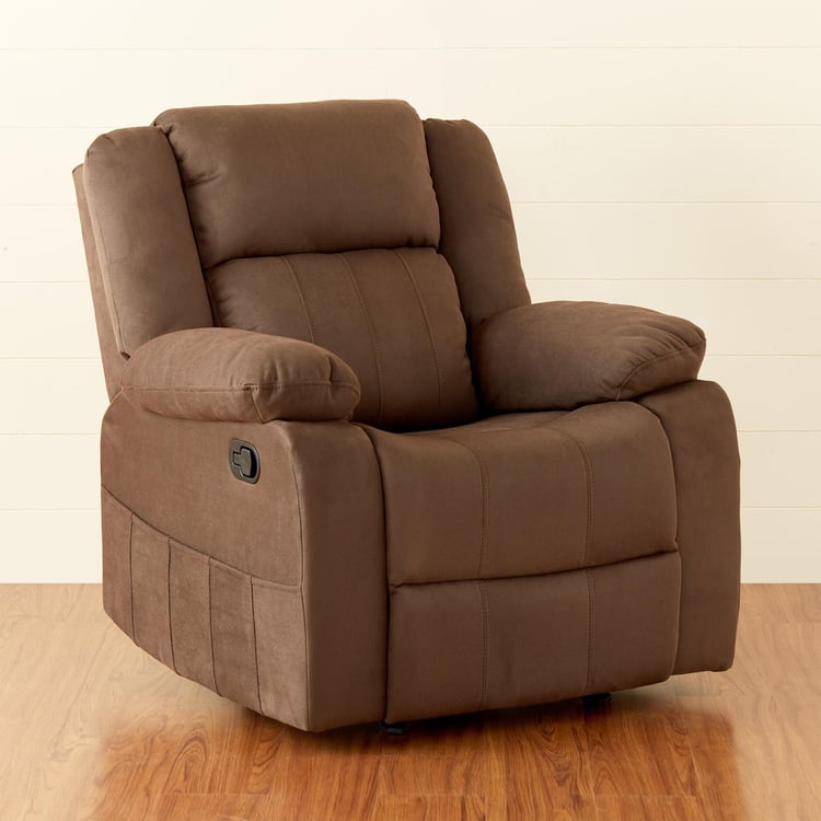 Denver Mocha Faux Leather 1-Seater Recliner with Glider - Brown