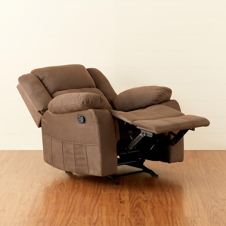 Denver Mocha Faux Leather 1-Seater Recliner with Glider - Brown