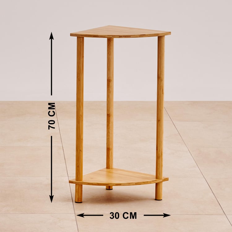 Midori Bamboo 2-Tier Planter Stand - Light Brown