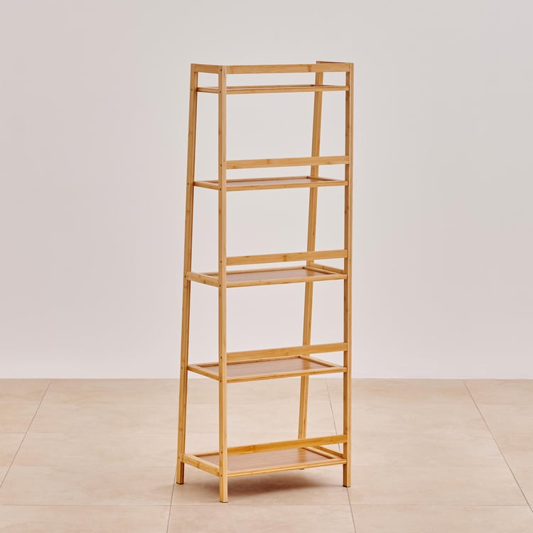 Midori Bamboo 5-Tier Book Shelf - Light Brown