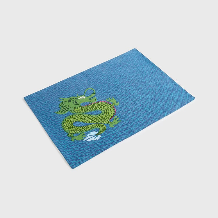 Art Of Asia Blue Printed Cotton Placemat - 33x48cm