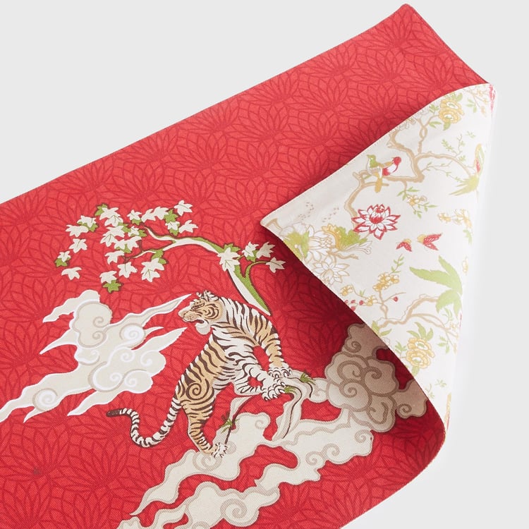 Art Of Asia Red Printed Cotton Placemat - 33x48cm