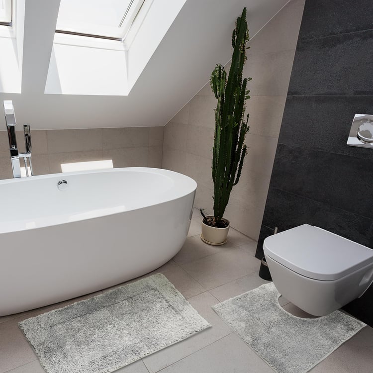 Everyday Essentials 2Pcs Polyester Anti-Slip Bath Mat Set - 40x45cm