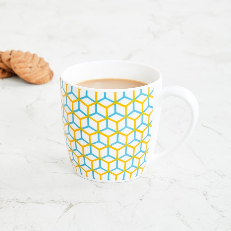 Heva-Conran White Printed Bone China Coffee Mug