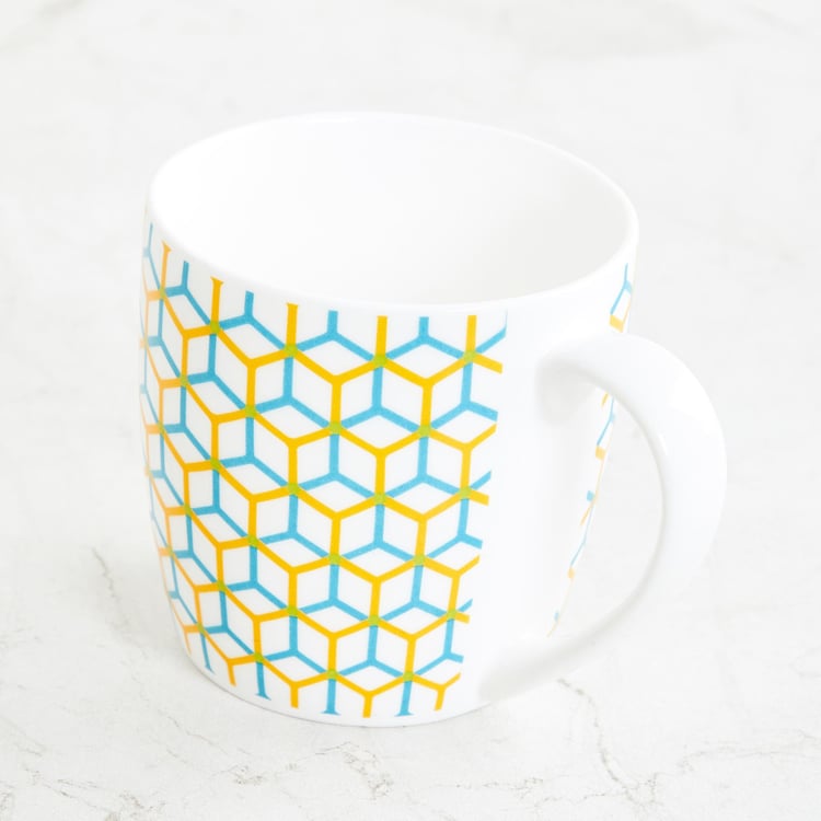 Heva-Conran White Printed Bone China Coffee Mug